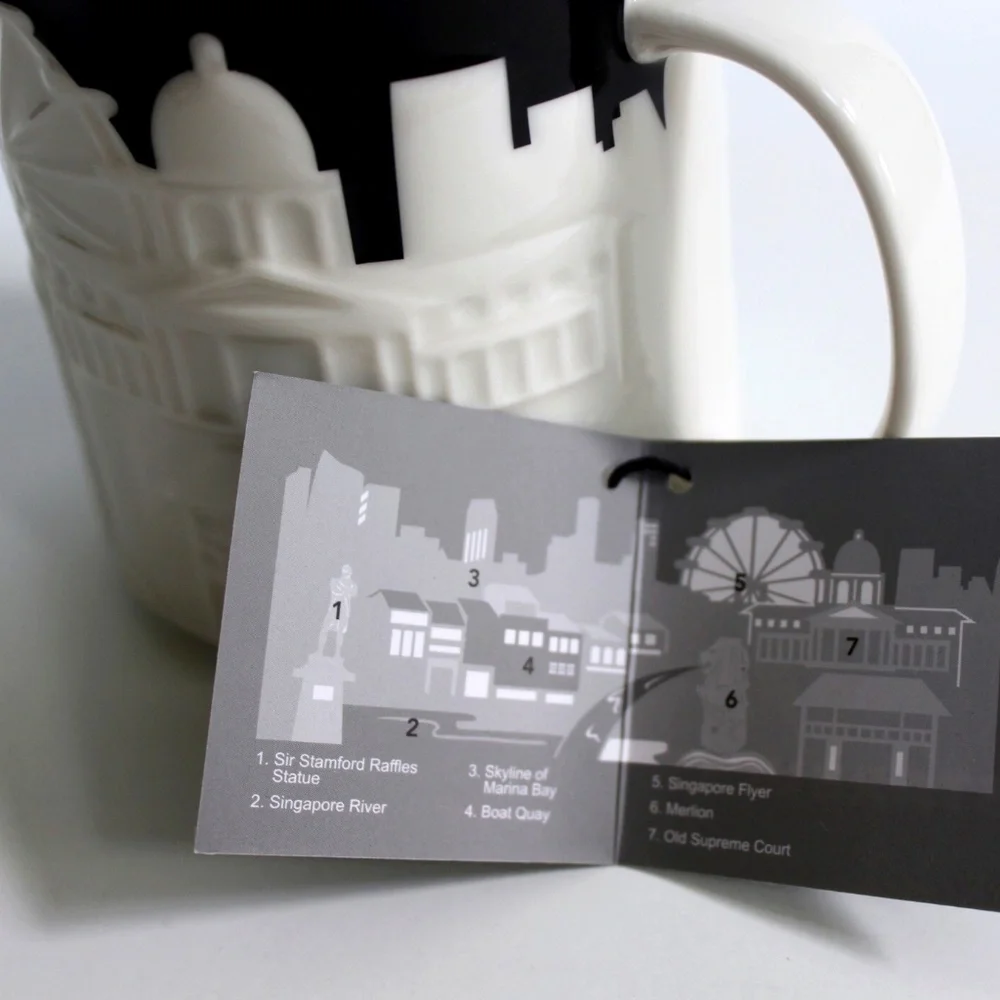 Starbucks Singapore Relief Ceramic Coffee Tea Mug Cup 16 oz